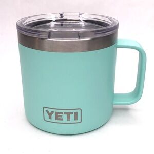 YETI Seafoam Green Mint Rambler 14oz Stainless Steel Insulated Mug